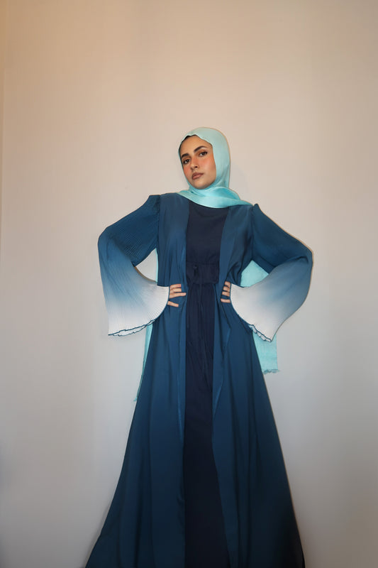 Gradient Long Sleeve Abaya | Blue