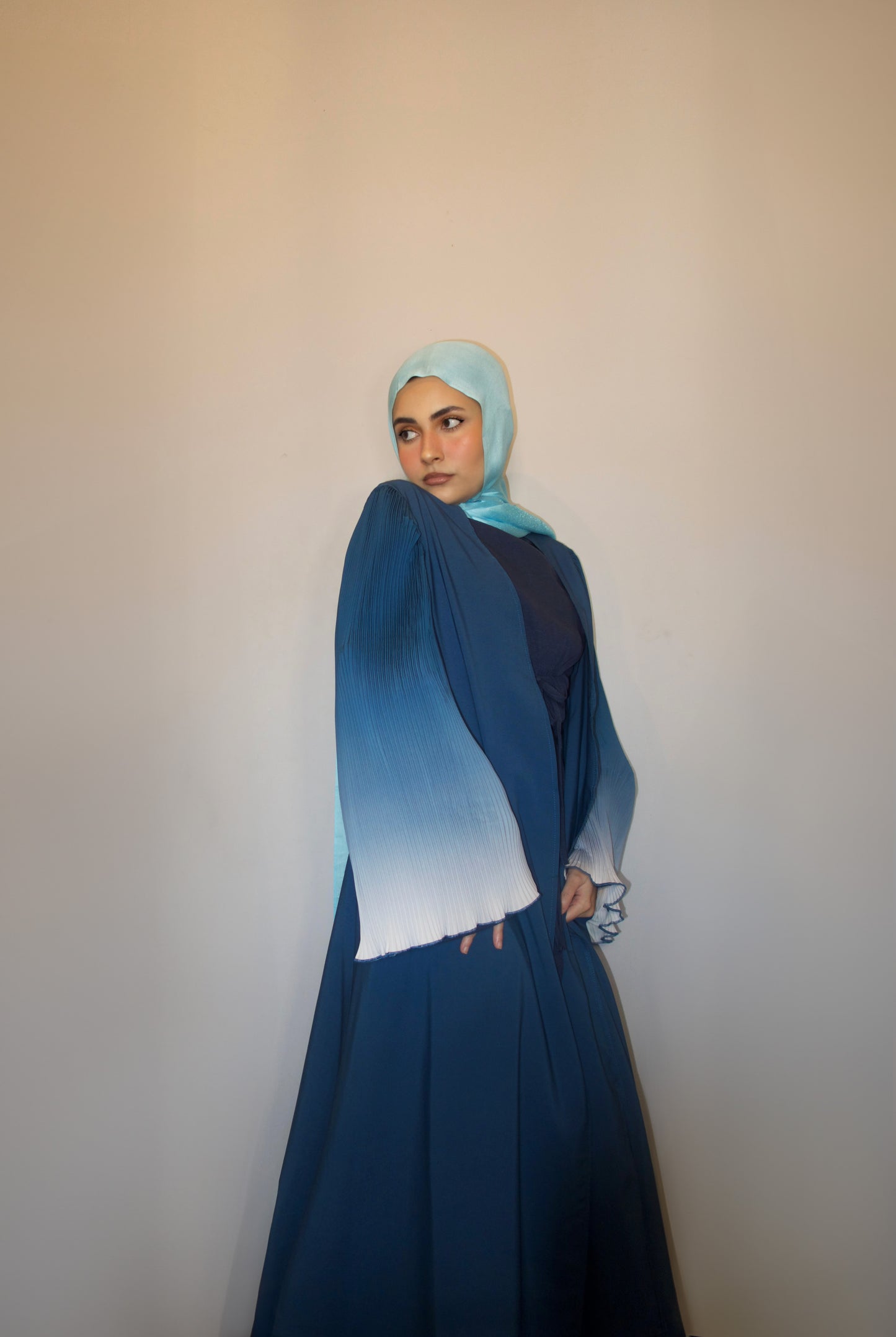 Gradient Long Sleeve Abaya | Blue