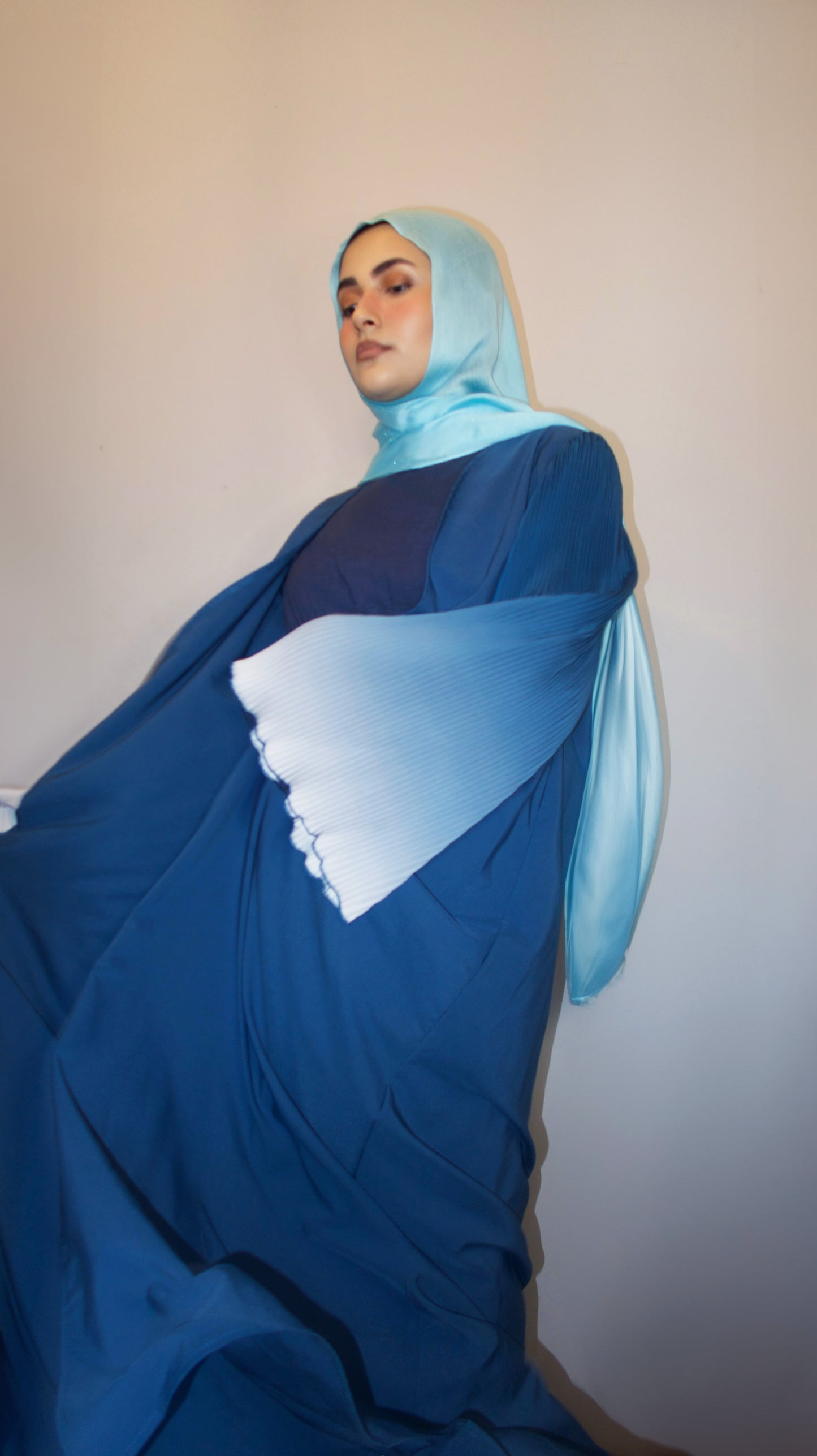 Gradient Long Sleeve Abaya | Blue