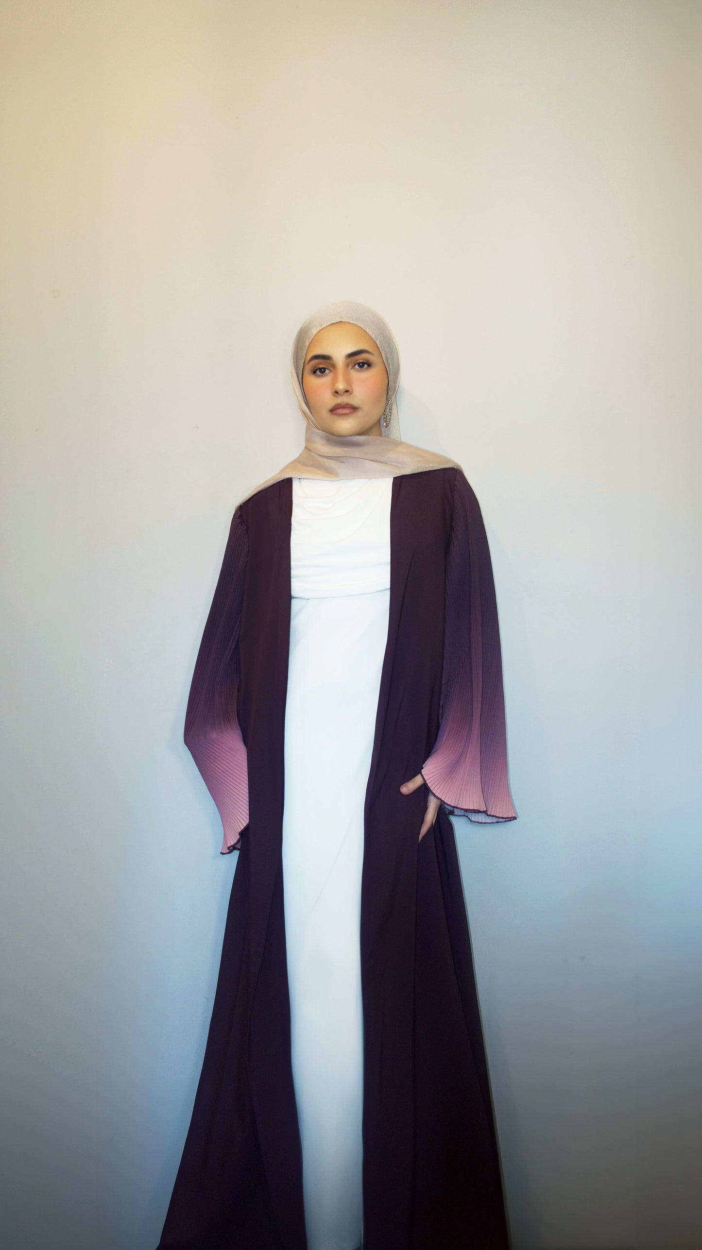 Gradient Long Sleeve Abaya | Purple