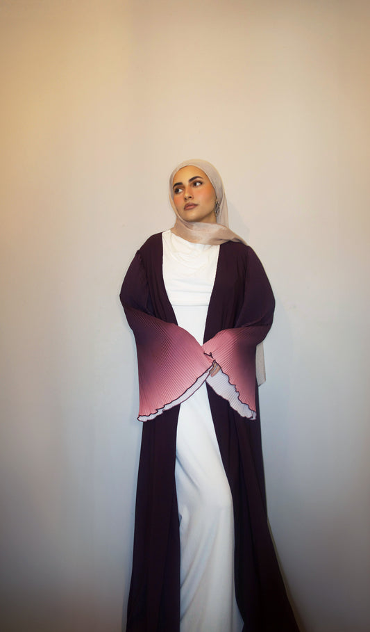 Gradient Long Sleeve Abaya | Purple