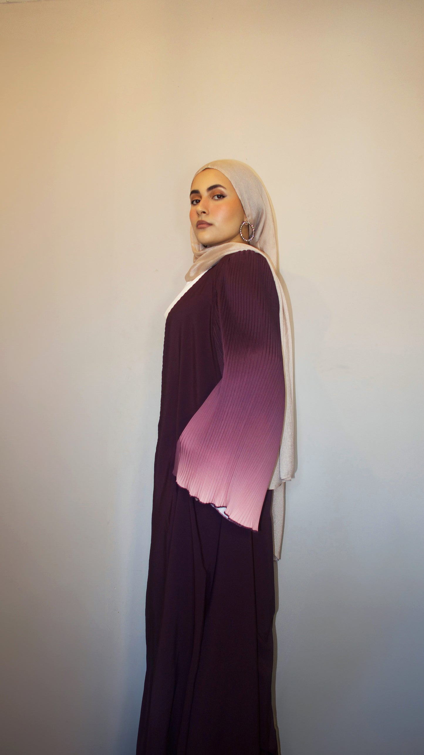 Gradient Long Sleeve Abaya | Purple