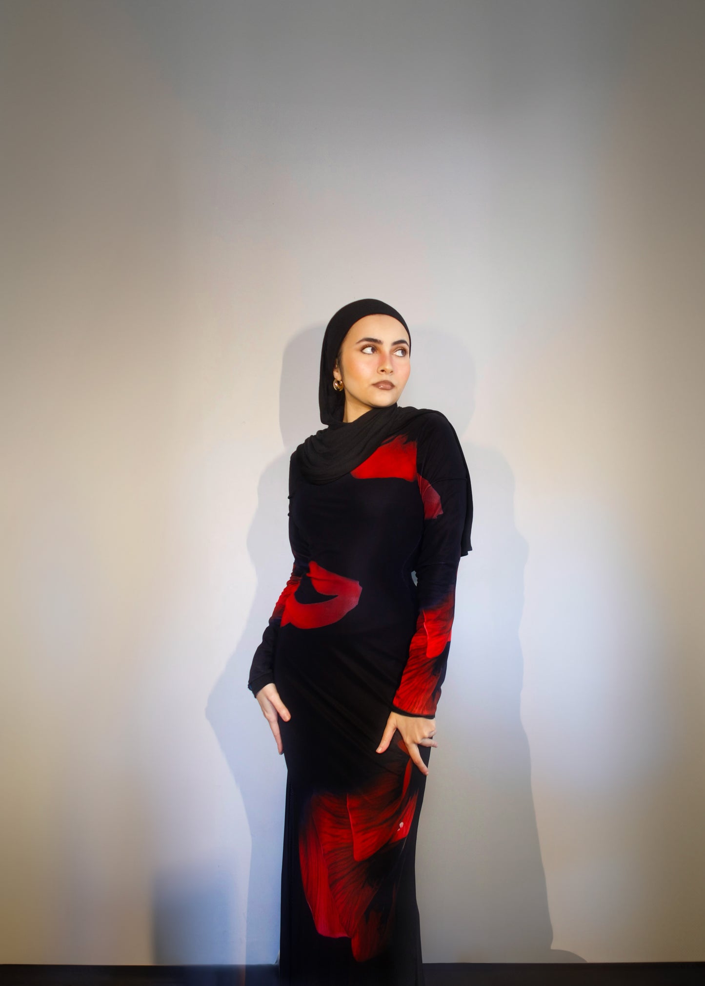 Black & Red Floral Maxi Dress | Colourful Spring/Summer Dress