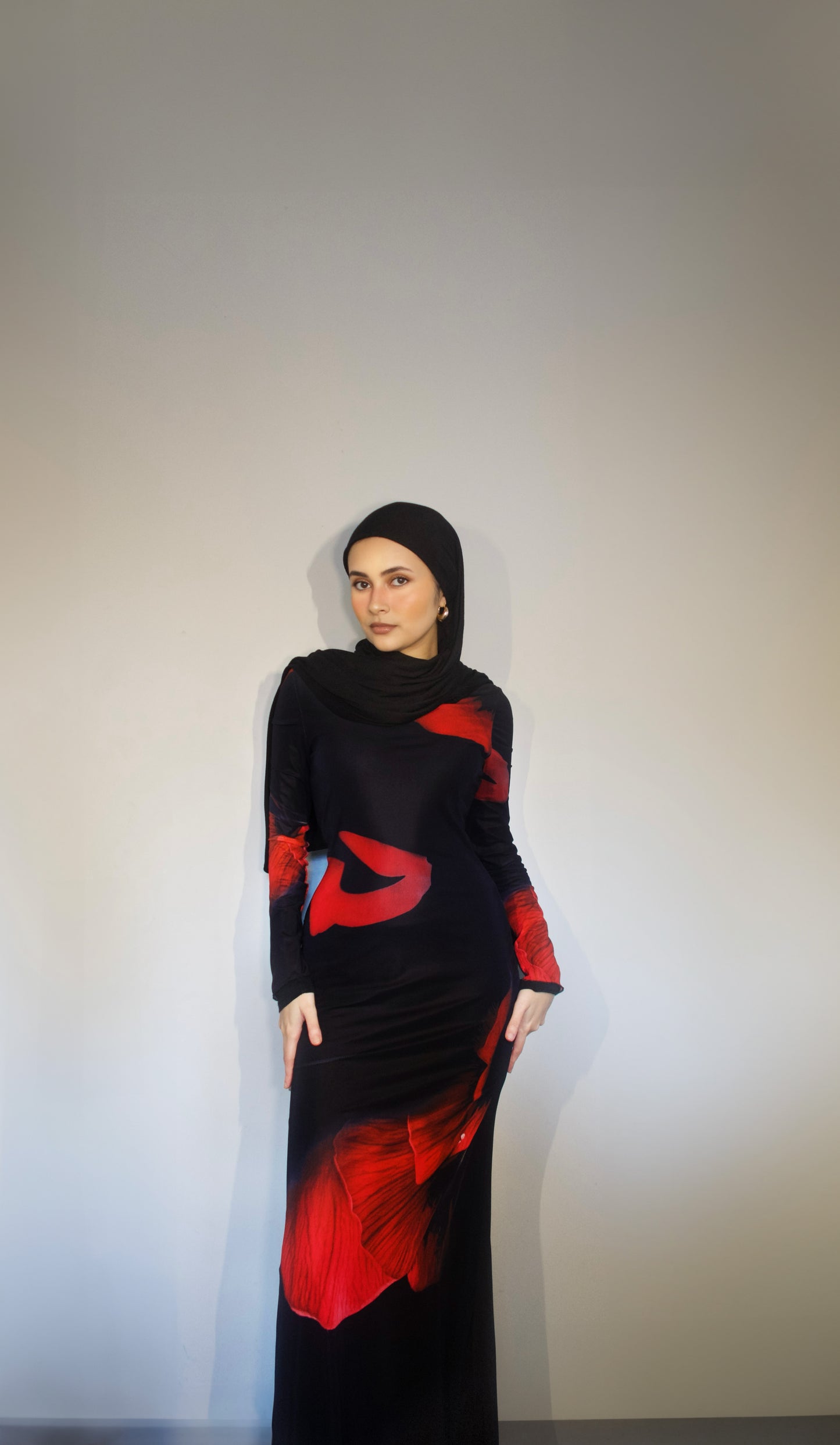 Black & Red Floral Maxi Dress | Colourful Spring/Summer Dress