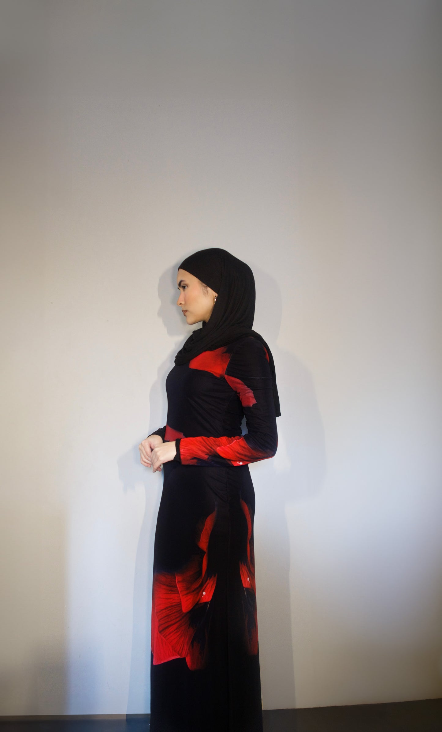 Black & Red Floral Maxi Dress | Colourful Spring/Summer Dress